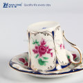 Rose Painting European Style Gorgeous Ceramic Bone China Coffee Cup Et Saucer